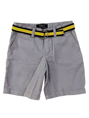 Boys - Size 5-Polo Ralph Lauren Blue Chino Shorts with Yellow & Navy Stripe Belt